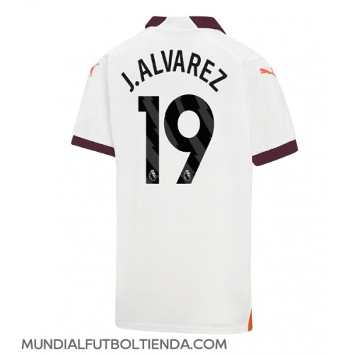 Camiseta Manchester City Julian Alvarez #19 Segunda Equipación Replica 2023-24 mangas cortas